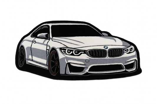White BMW Car Rugs - Clean Background