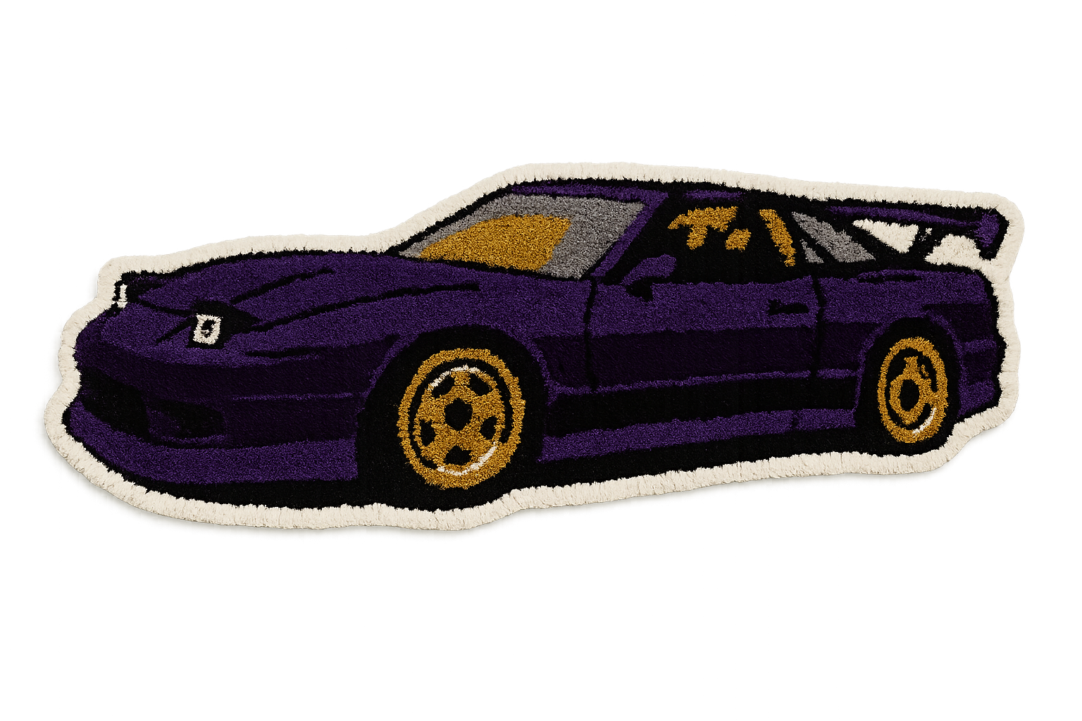 Purple Sports Car Rugs - Clean Background